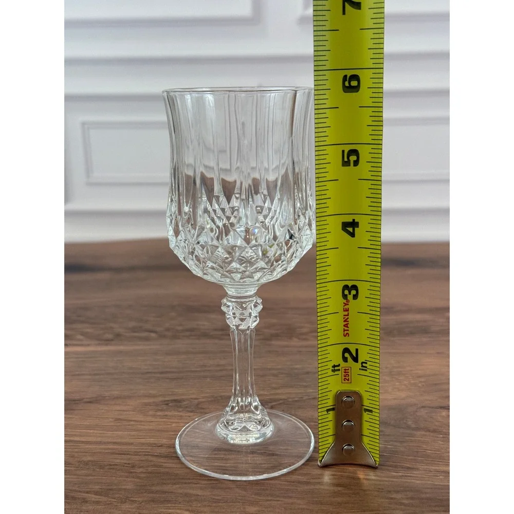 VTG PAIR (2) Cristal D'arques Verres a Pied Longchamp‎ No 5 Crystal Stemglasses